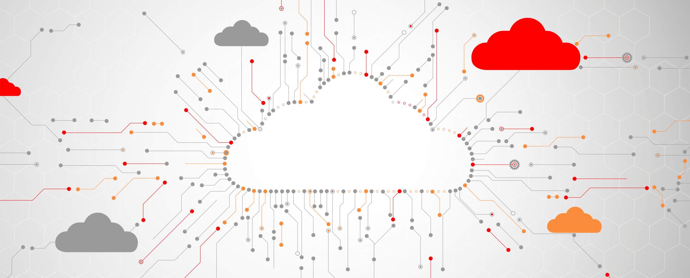 Abstract graphic of data relationships in the cloud that provide context for work with AI.